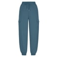 thumbnail image 5 of STETMN Cargo Jogger Pant for Women Elastic Waist Drawstring Casual Pants Running Trousers with Pockets, 5 of 7