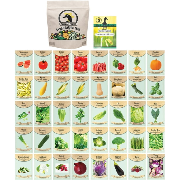 Set of 40 Heirloom Vegetable Seeds - Heirloom Vegetable Garden Seeds - 100% Non-GMO! - May Walmart.com