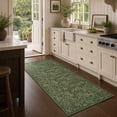 thumbnail image 2 of TURCURNO Washable 2x6 Willow Leaf Runner Rugs for Hallway Kitchen Entrance,Foldable Boho Farmhouse Olive Green Runner Rug,Non Slip Stain Resistantrug Laundry Room Rug, 2 of 10