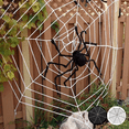 thumbnail image 5 of Halloween Giant Spider Web, Round Cotton Cobweb, 5ft White Scary Haunted House Indoor Outdoor, 5 of 19