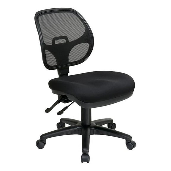 Scranton & Co Contemporary Fabric Ergonomic Task Office Chair in Black