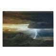 thumbnail image 1 of Nature Cutting Board, Thunder Rays from Dark Clouds Hitting down to the Mountain Storm Theme Art Print, Decorative Tempered Glass Cutting and Serving Board, Large Size, Grey Orange, by Ambesonne, 1 of 1
