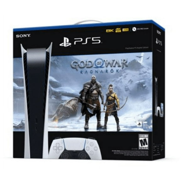 Sony PlayStation_PS5 Video Game Console (Digital Edition) with God of War (GOW) Ragnarök Bundle