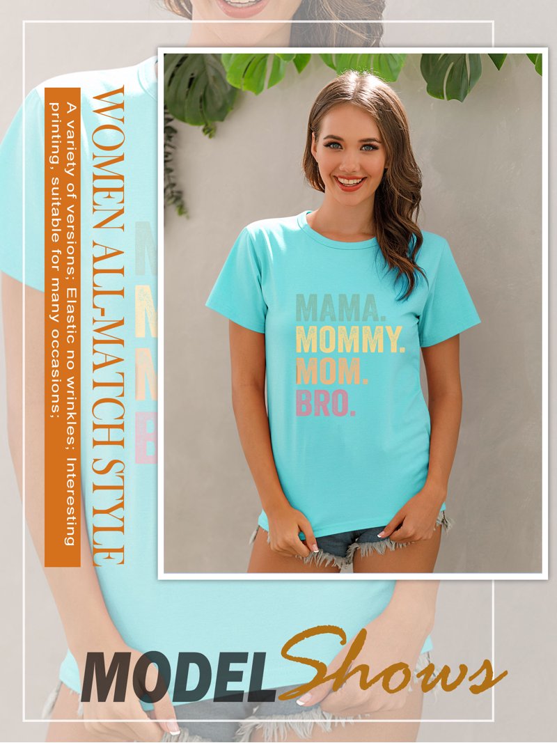 ZXSXSY Women's Graphic Tees Mother's Day Mama Letter Print Tops