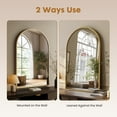 thumbnail image 6 of EDX 26"X38" Arched Bathroom Mirror, Wall Mounted Mirror with Aluminum Alloy Frame, Bathroom Mirror for Living Room, Bedroom, Bathroom and Entryway, Gold, 6 of 8