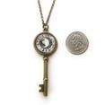 thumbnail image 2 of Ancient Alchemy Lunar Calendar Brass Skeleton Key Necklace for Women, Gift for Women, 2 of 7