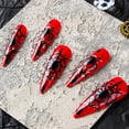 thumbnail image 4 of Miwamany 24Pcs Halloween Goth Press on Nails Medium Stiletto Almond Fake Nails Red Halloween Acrylic False Nails Full Cover Reusable Stick on Nails for Women Girls, 4 of 7