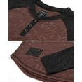 thumbnail image 6 of ZIMEGO Men’s Casual Color Block Long Sleeve Raglan Athletic Fashion Henley Shirt, 6 of 6