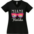thumbnail image 3 of Inktastic Miami Florida Vacation Beach Trip Women's Plus Size V-Neck T-Shirt, 3 of 5