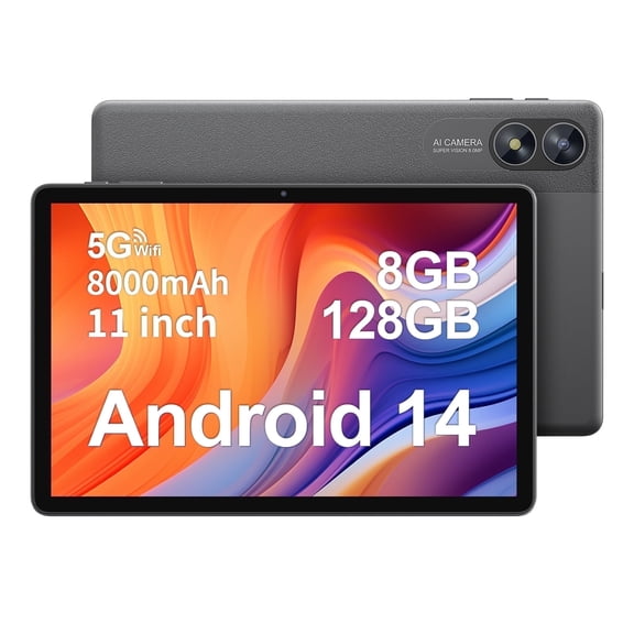 Android 14 Tablet 11 inch Tablets, RAM 128GB   ROM 8(4 4 Expand) GB 1TB Expand, 8000mAh Battery, Octa-Core Processor, 5G Wi-Fi, 2 8MP Dual Camera, Bluetooth, 1280 x 800 FHD IPS Tablet PC