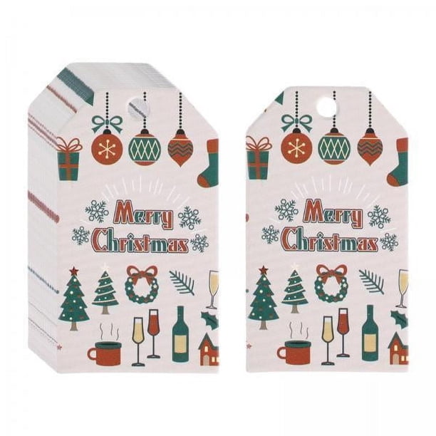 Etiquetas colgantes,Etiquetas navideñas Etiquetas de regalo para regalos de Navidad,Etiquetas colgantes Etiquetas de papel con orificio para envolver regalos,Adorno colgante de árbol de