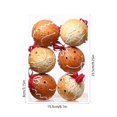 thumbnail image 3 of Christmas Foam Ball Ornaments 6Pcs 3.2in, White Orange Sequined Baubles with Hanging Strings, Festive Tree Decorations for Holiday Party, Shatterproof Christmas Balls for Xmas Tree Display, 3 of 6