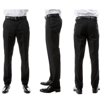 Haggar Mens Classic fit Dress Pants 42 / 32 Black Solid Stretch -  Walmart.com