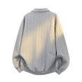 thumbnail image 3 of Blusa y camisa de manga larga con cuello vuelto para hombre, informal, de color liso, con cremallera, cuello redondo, estilo deportivo, blusa de poliéster de manga larga para hombre, 3 of 3