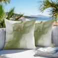 thumbnail image 3 of Outdoor Waterproof Throw Pillow Covers Set of 2 Abstract Ombre Sage Green Marble Pillowcases Outdoor Pillows Cushion Case 18x18 Inch White Modern Art Patio Pillows for Couch Sofa Bed Garden, 3 of 9