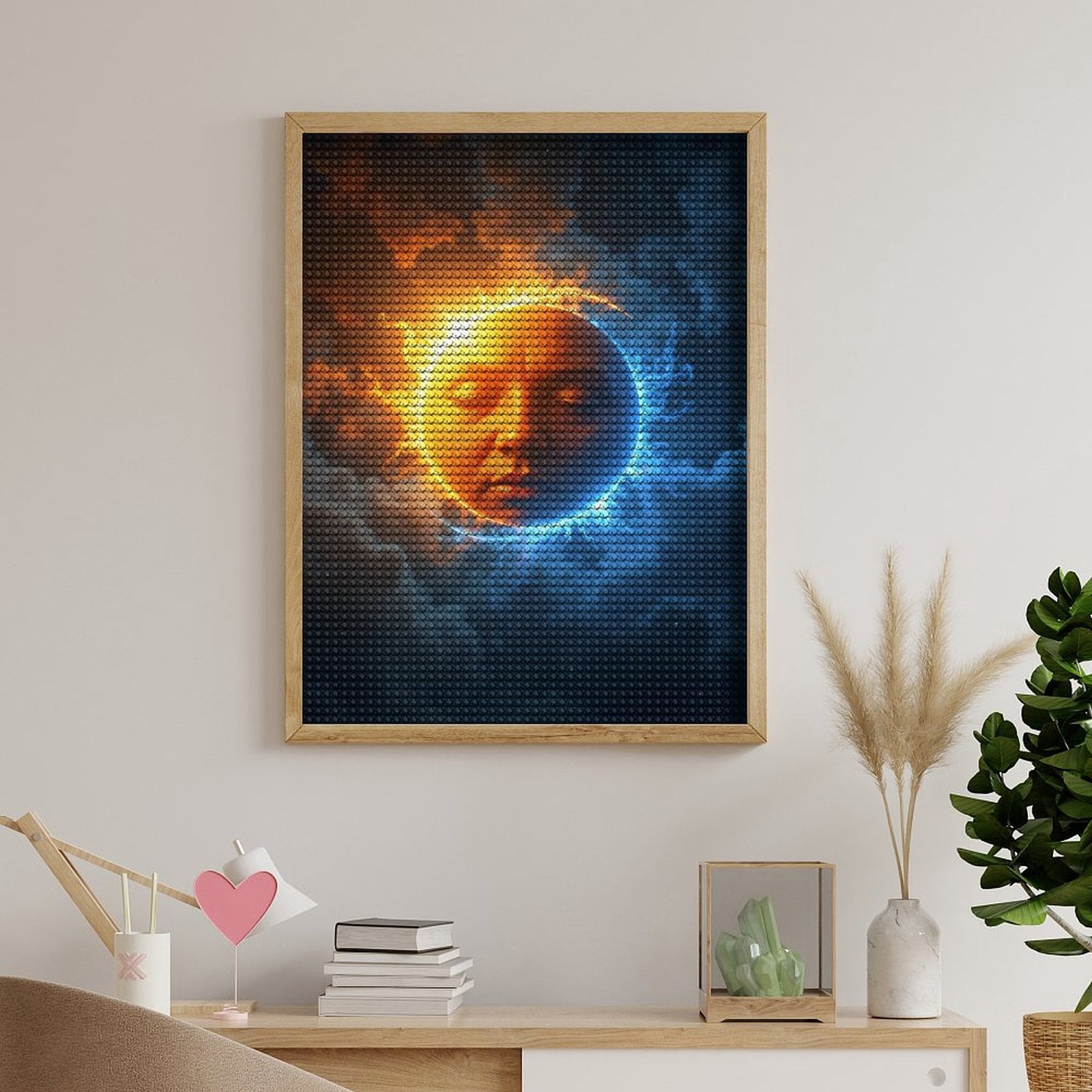 Diamond Art Kits for Adults, Sun Face Dual Colors Sky Fantasy 5D Diamond Painting Kits for Adults Beginners, DIY Full Drill Diamond Painting, Gem Art and Crafts 12x16