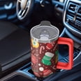 thumbnail image 5 of 30oz Christmas Ornaments Tumbler with Lid and Straw, Stainless Steel Cup with Handle Snowman Travel Coffee Mug, Holiday Gifts, 5 of 5