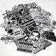 thumbnail image 1 of 26-27 50pcs Metal Stickers Waterproof Laptop Skate fashion Graffiti multicolor, 1 of 4