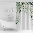 thumbnail image 2 of Eucalyptus Leaf Shower Curtain, 48" x 72", Country Green Plant Farm Waterproof Bathroom Curtain Washable Shower Curtain Set with 12 Hooks, 2 of 6