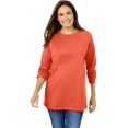 thumbnail image 1 of T-shirt à Manches Longues à Col Ras du Cou Parfait pour Femmes Grande Taille, 1 of 6