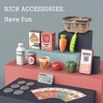 thumbnail image 4 of Register Cash Register Toy Set for Kids Ages 3+ with Scanner Calculator Microphone Play Moneny Credit Card 7pcs Scanning Items Grocery Basket  Actions & Sounds Educational, 4 of 7