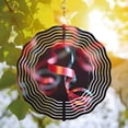 thumbnail image 3 of Vibrant Metal Hanging Wind Spinner with Intertwined Red & Blue Strands Circular White Lines - Stunning Garden Decor for Depth & Motion, 3 of 6