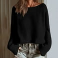 thumbnail image 5 of Cadancy Oversized Sweater Women Boatneck Pullover Long Sleeve Boho Knit Tops Solid Color Casual Vintage Trendy Cozy Sweaters Fall Winter Fashion Outfits, 5 of 6