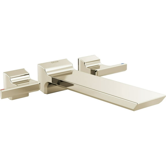Delta T5799 Pivotal Double Handle Wall Mounted Tub Filler Trim - Lumicoat Polished Nickel