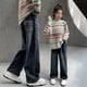 thumbnail image 4 of Cowsor Girls Wide Leg Jeans Baggy High Elastic Waist Denim Pants Cute Y2K Trendy Tween Streetwear, 4 of 7