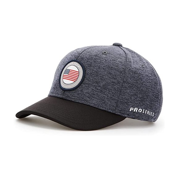 PGA Tour Men's Americana Adjustable Golf Hat, Caviar Heather -