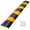 zww flat SH183A without end, variant on 72 Inch Heavy Duty Rubber Parking Curb – 22,000 lbs Capacity – Reflective Yellow & Black Strips – Non-Slip Wheel Stopper – For Garage, Warehouse & Parking Lot – Rectangular Strip , Four Ground Nails