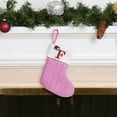 thumbnail image 5 of Xuniizn Personalized Christmas Stockings with Initials - Custom Embroidered Stocking Set, Luxury Velvet Xmas Stockings for Family, Holiday Christmas Decorations, Pink, New Model F, 5 of 6