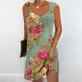 thumbnail image 3 of Vestido de Verano para Mujeres, Moda Color Sólido Bolsillo sin Mangas Vestido Casual Cuello en V Hecho de Poliéster Ligero para Primavera Verano, Vestido de Verano Casual, 3 of 5