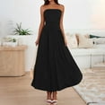 thumbnail image 2 of Endives Women's Shirts Summer Fashion Solid Color One Neck Strapless Waist Long Dress For Women, 2 of 7