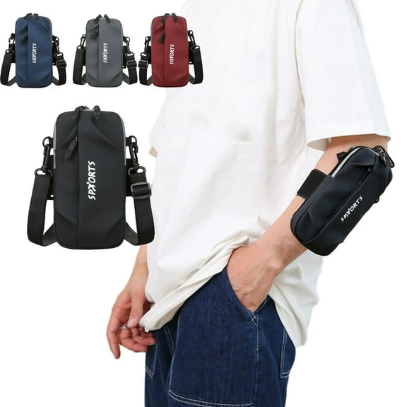 Running Arm Band Phone Holder Bag for Men and Women, Breathable Outdoor Sports Armband with Waist and Crossbody Options, Fits iPhone and Android for Running Cycling Workout