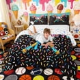 thumbnail image 3 of Erosebridal Pink Blue Ice Cream Baseball Bat Print Full Size Comforter Sets, Sweet Sports Bedding Sets for Kids Boys and Girls, Colorful Stars Reversible 3-Piece, 1 Comforter and 2 Pillowcases, 3 of 6
