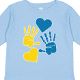 thumbnail image 4 of Inktastic Down Syndrome Awareness with Handprints and Hearts Blue and Yellow Boys or Girls Long Sleeve Toddler T-Shirt, 4 of 5