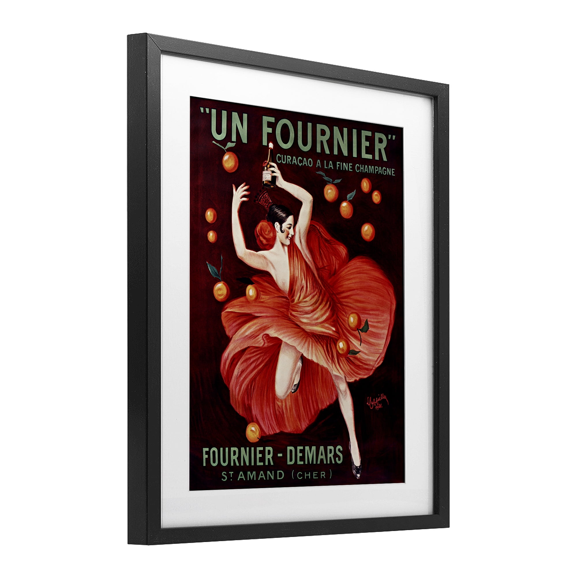 Stupell Industries Vintage Champagne Dancer in Red Black Framed Print Under Glass, design by Leonetto Cappiello