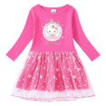 thumbnail image 3 of Hello Kitty lindo estampado de dibujos animados niños algodón moda plisada princesa vestido estrella Luna hilo neto manga larga casual niñas falda, 3 of 5