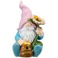 thumbnail image 2 of Northlight LED Solar Lighted Sunflower Gnome Outdoor Garden Statue - 8.5", 2 of 9