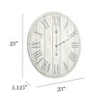 thumbnail image 5 of Mod Lighting and Decor Country Rustic Coastal Round Wooden Wall Clock - 23" - White, 5 of 8
