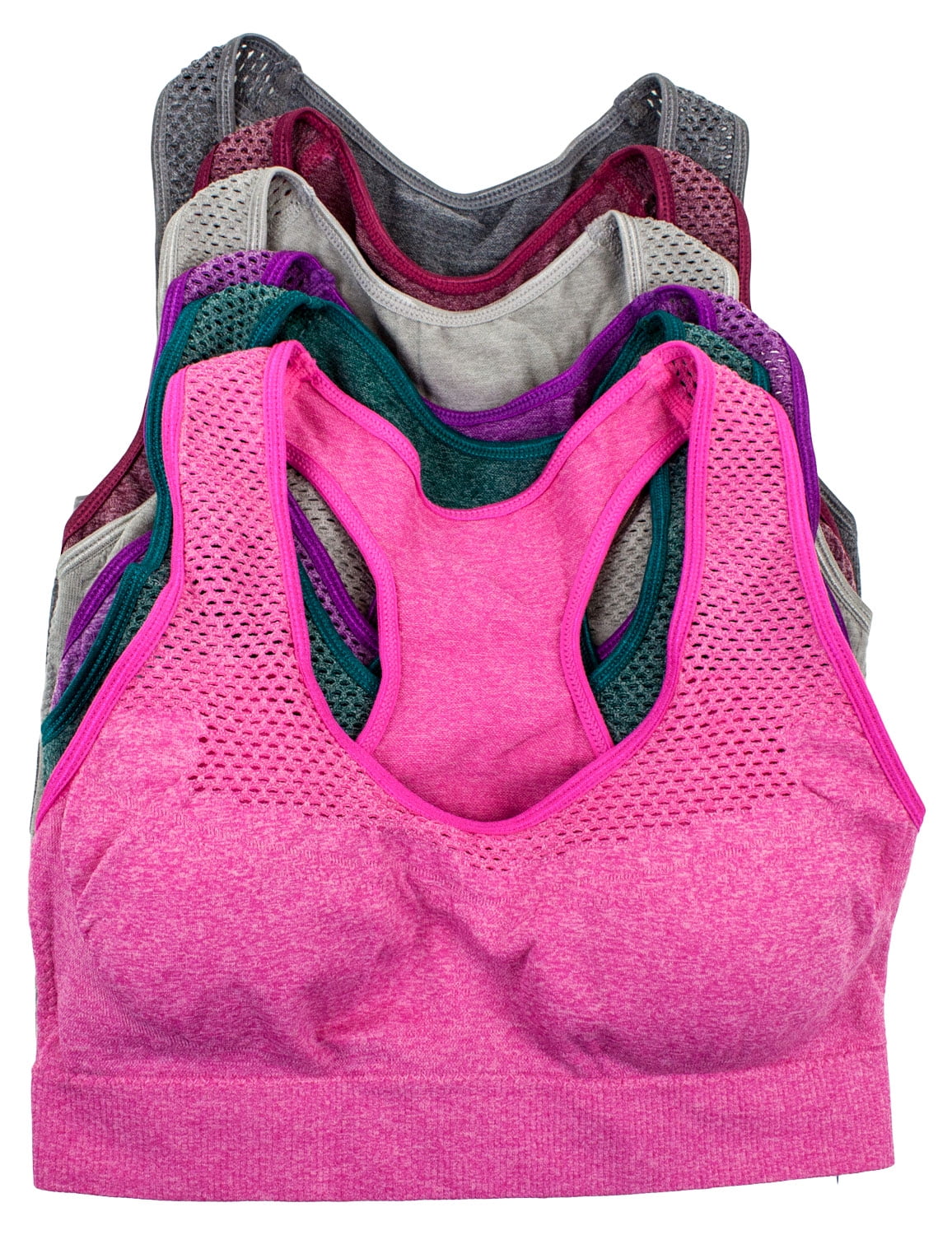 Barbras Regular /& Plus Size Wirefree Racerback Bras with Removable Pads