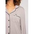 thumbnail image 3 of Pretty You London Women's Soft Breathable Bamboo Long Pajama Set in Mink, 3 of 4