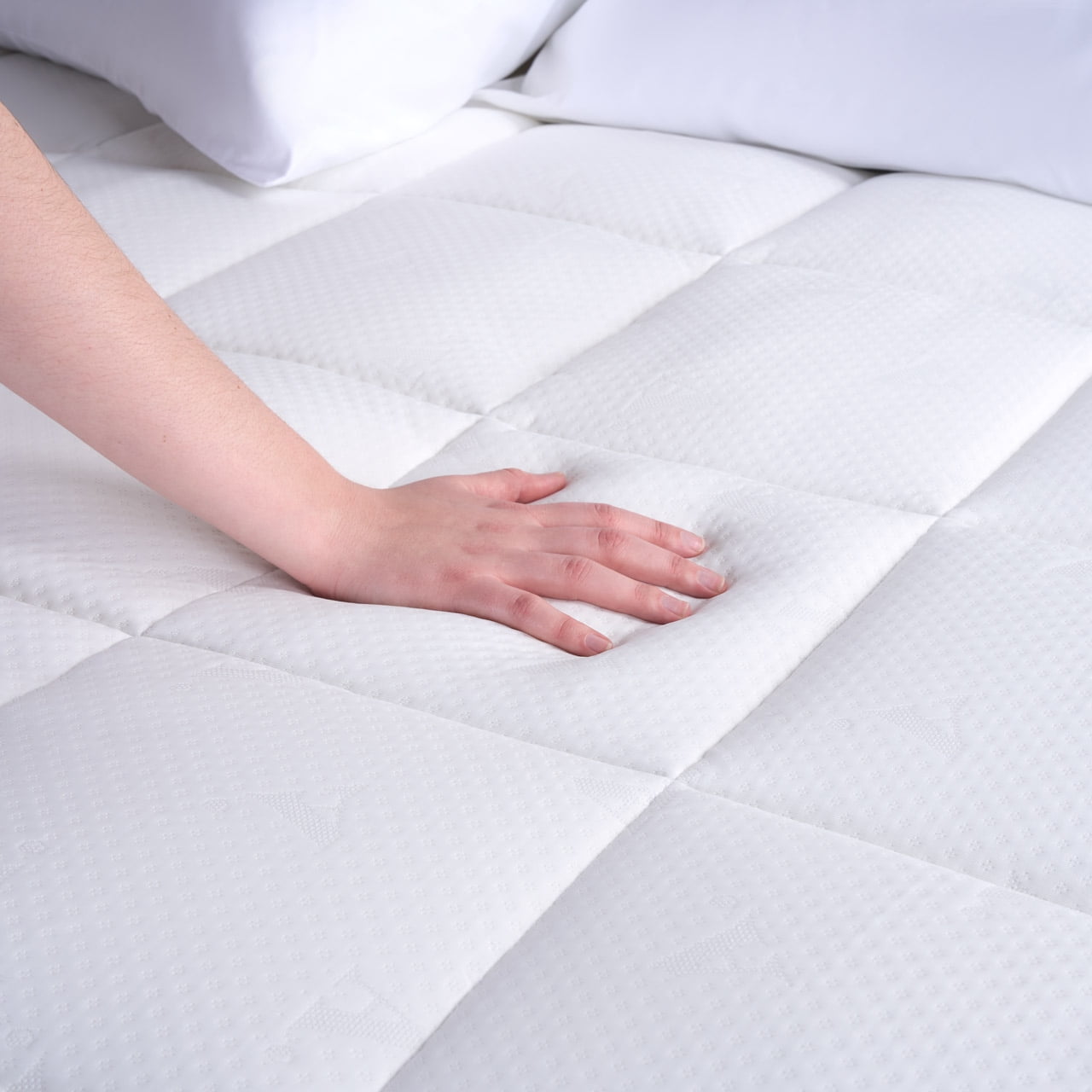 Allswell Sensacool 2" Cooling Pillow Top Fitted Mattress Topper, Queen, Hypoallergenic