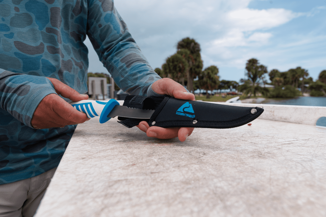 Ozark Trail Saltwater 5″ Bait and Fillet Knife, Straight Edge, Blue and White