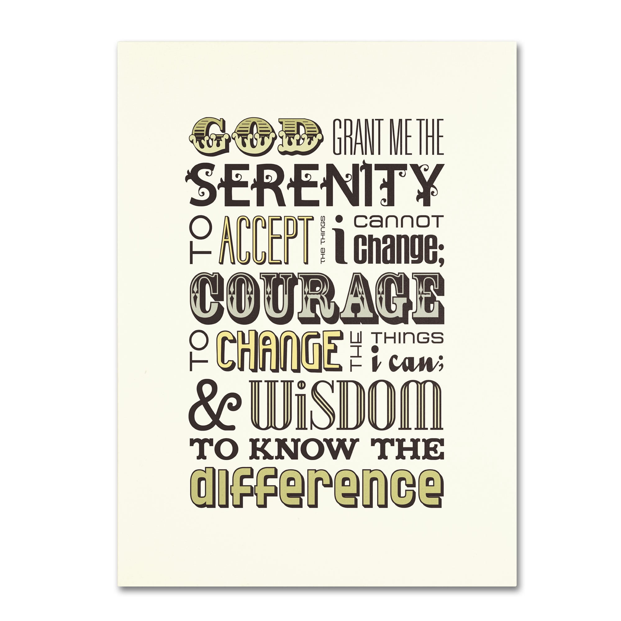 Trademark Fine Art "Serenity Prayer I" Canvas Art by Megan Romo