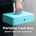 thumbnail image 4 of Caja de Dinero Volcora Grande con Cerradura Llave Metal Blanco Organizador Portátil Duradero Para Ah, 4 of 7