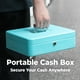 thumbnail image 4 of Caja de Dinero Volcora Grande con Cerradura Llave Metal Blanco Organizador Portátil Duradero Para Ah, 4 of 7