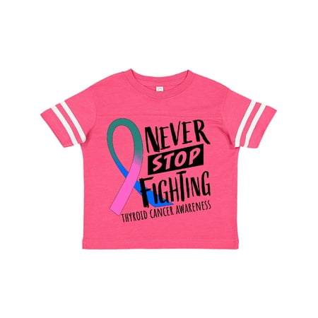 

Inktastic Never Stop Fighting Thyroid Cancer Awareness Ribbon Gift Toddler Boy or Toddler Girl T-Shirt
