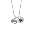 thumbnail image 2 of Delight Jewelry Silvertone Oval with Music Notes Silvertone Script Initial Disc - N - Charm Necklace, 20"+3", 2 of 4